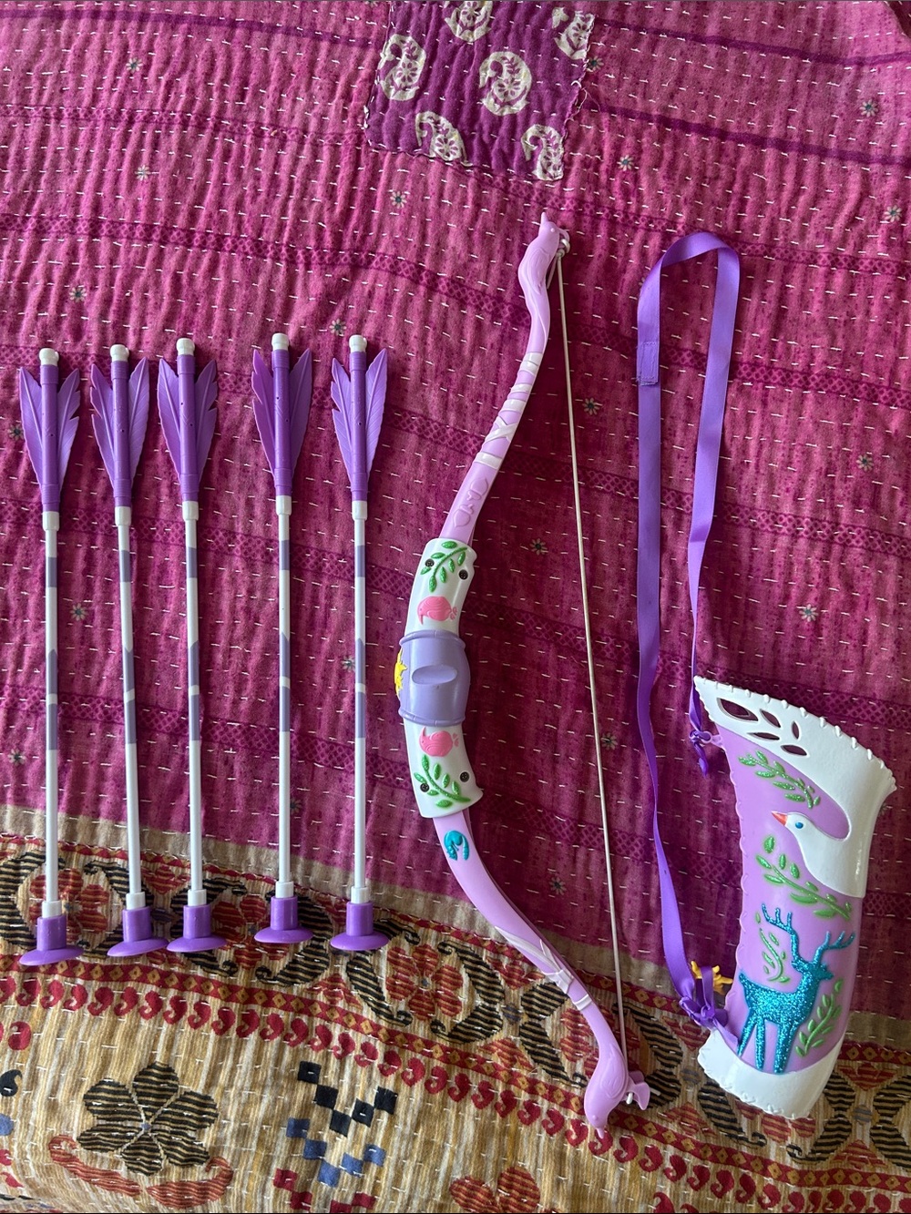 Disney Purple and White Kids Bow and Arrow Playset with Floral Accents